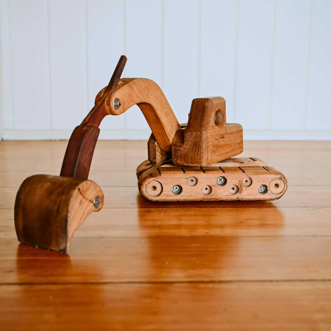 Big Handmade Wooden Excavator