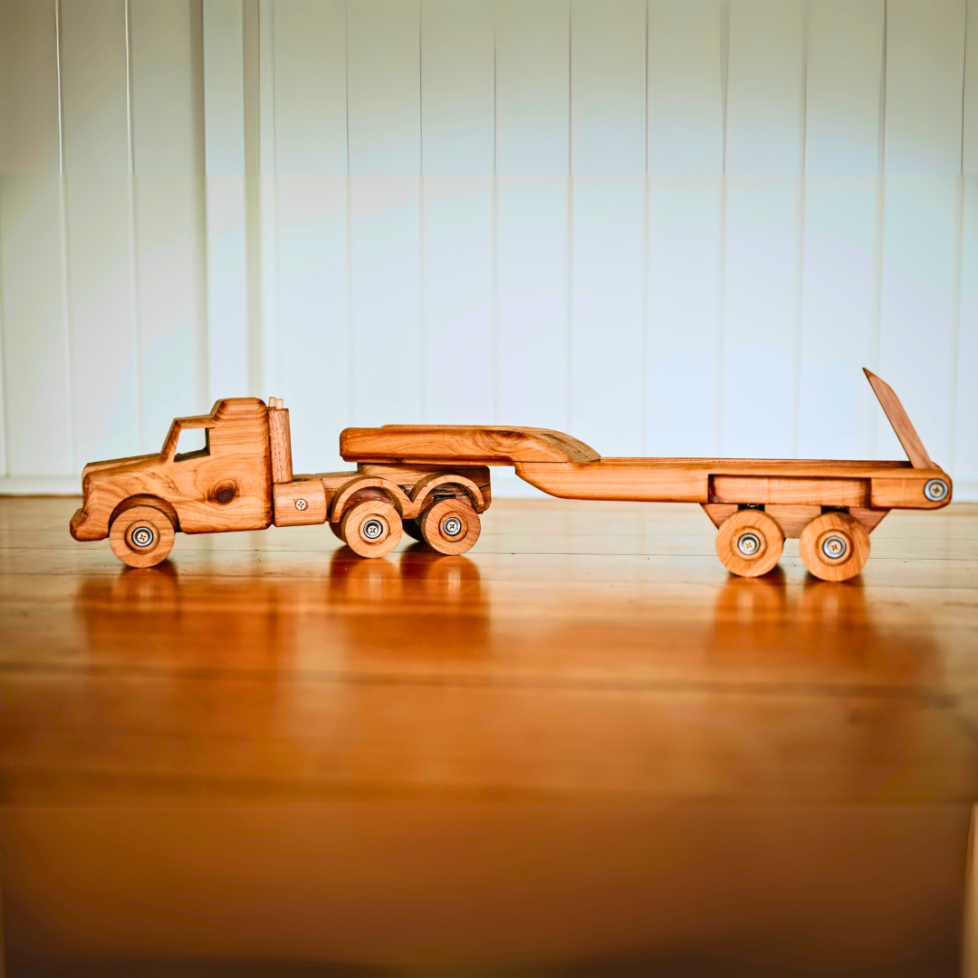 HUGE Handmade Wooden Truck & Trailer