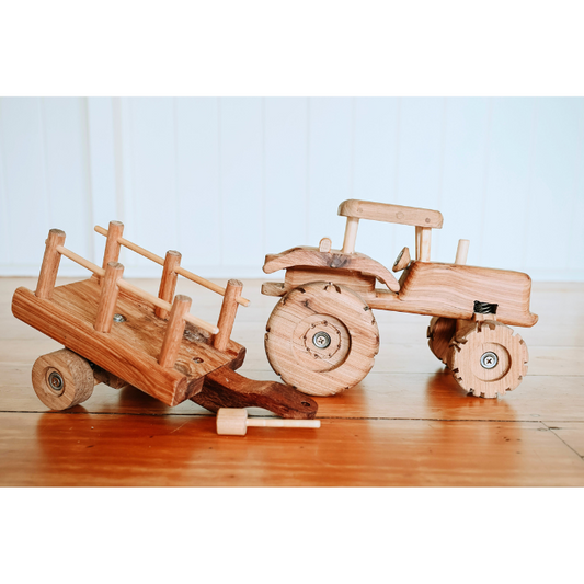 Rugged Handmade Tractor & Trailer Combo